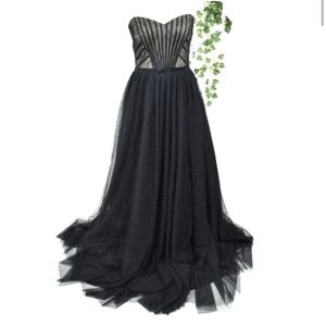 NWT designer gown (Aidan Mattox black corset ball / prom / event dress)